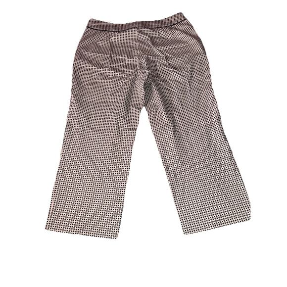 Talbots Size 10 Ankle Pant Minimalist Tapered Pants Ivory Black Weave Button Zip - Picture 8 of 8